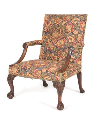 Lot 334 - George II Mahogany Library Armchair Mid 18th...