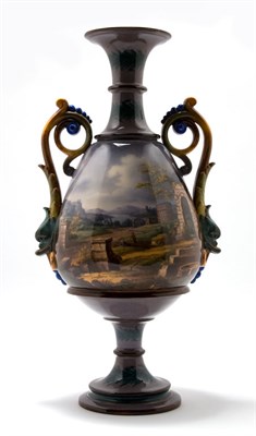 Lot 4445 - KPM Hand Painted Porcelain Urn With scrolling...