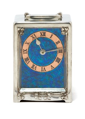Lot 4391 - English Pewter Carriage Clock Liberty & Co.,...