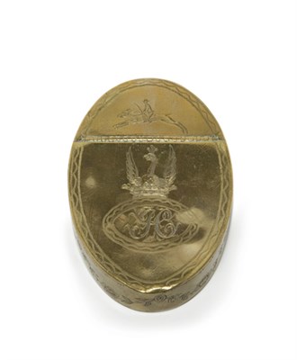 Lot 2338 - George III Brass Tobacco Box Engraved on the...