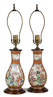 Lot 2301 - Pair of Chinese Export Mandarin Palette...