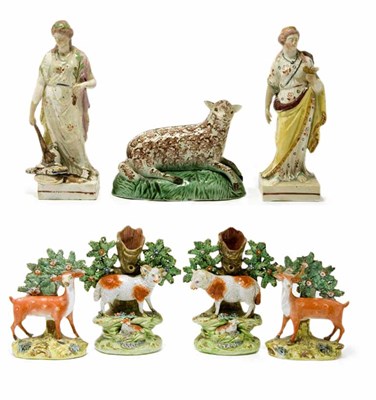 Lot 2210 - Group of Staffordshire Pottery Articles 19th...