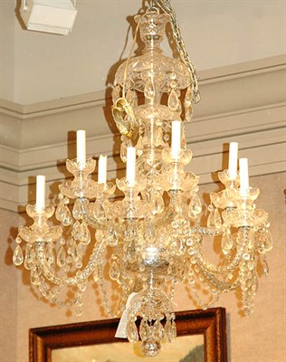 Lot 560 - Neoclassical Style Glass Ten-Light Chandelier...