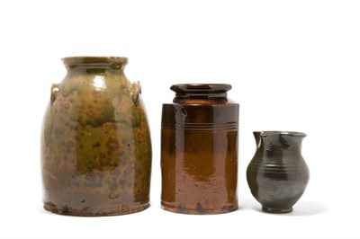 Lot 2319 - Two Glazed Redware Jars 19th Century Including...