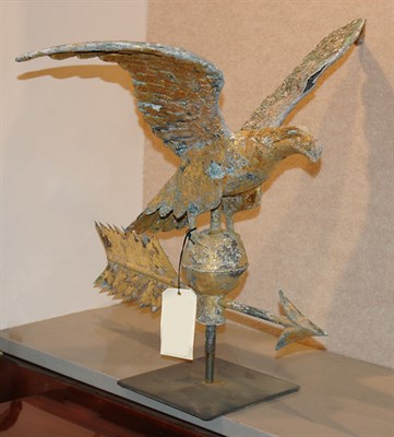 Lot 2187 - Copper and Zinc Eagle Weathervane With arrow...