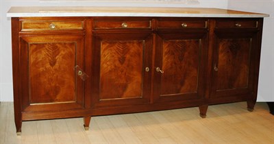 Lot 470 - Louis XVI Style Marble Top Mahogany Sideboard...