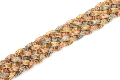 Lot 6 - Tricolor Gold Woven Mesh Bracelet