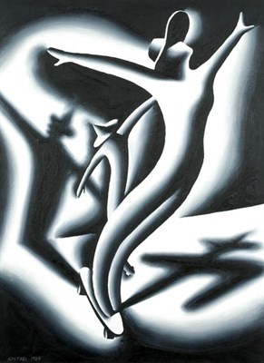 Lot 1104 - Mark Kostabi American, b. 1960 Skating, 1984...