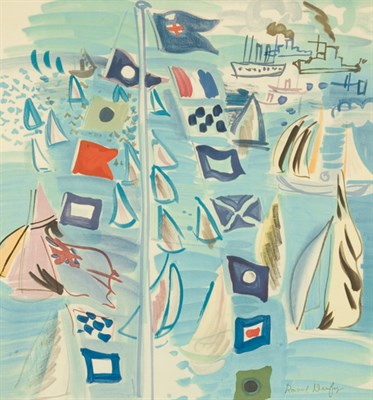 Lot 1007 - Raoul Dufy SAILBOATS Color lithograph. Sight...