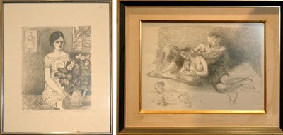 Lot 88 - Nicolai Cikovsky GIRL WITH FLOWERS Lithograph,...