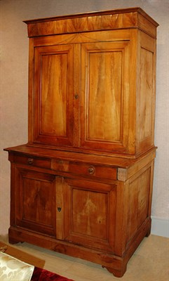 Lot 1509 - Charles X Fruitwood Buffet a Deux Corps Height...