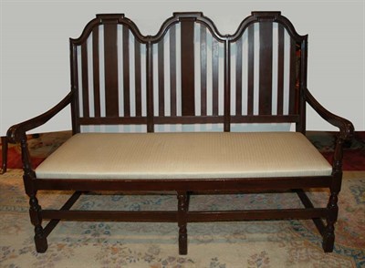 Lot 640 - Jacobean Style Walnut Triple Chair Back Settee...