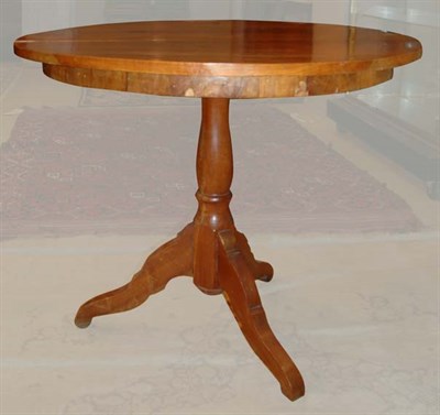 Lot 240 - Provincial Style Fruitwood Pedestal Table...