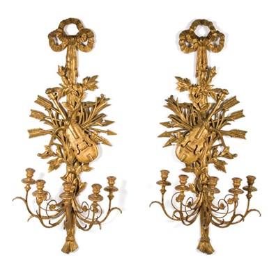 Lot 247 - Pair of Neoclassical Style Gilt-Wood...