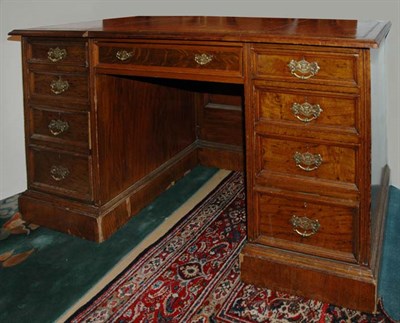Lot 254 - George III Style Leather Top Oak Pedestal Desk...