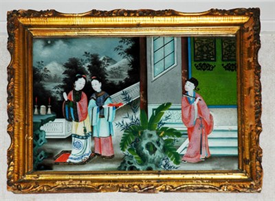 Lot 310 - Framed Chinese Export Reverse Painting on...
