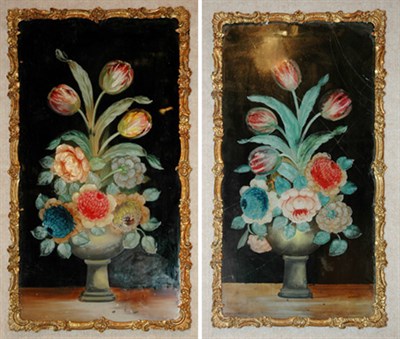 Lot 241 - Pair of Framed Chinese Export Reverse...