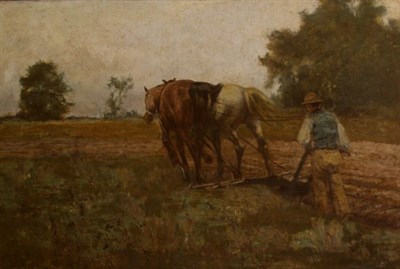 Lot 33 - John Henry Dolph American, 1835-1903 Plowing...