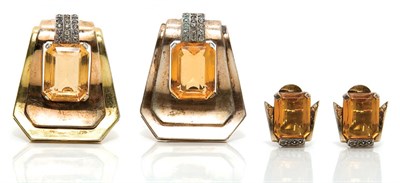 Lot 74 - Pair of Joseph Mazer Gilt Sterling Retro Clips