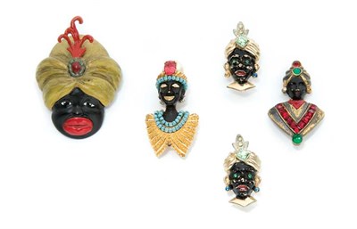Lot 20 - Group of Five Blackamoor Pins