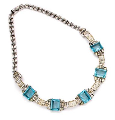Lot 89 - Trifari Faux Aqumarine Necklace