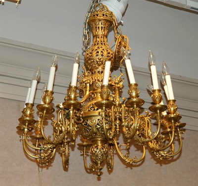 Lot 4170 - Empire Style Gilt-Bronze Fifteen-Light...