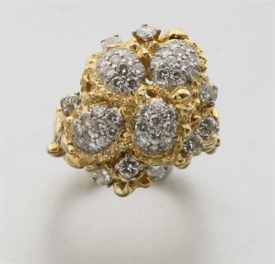 Lot 2362 - Gold and Diamond Nugget Ring