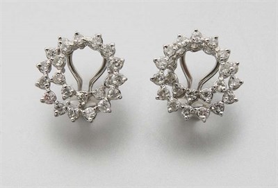 Lot 2391 - Pair of Diamond Spiral Earclips