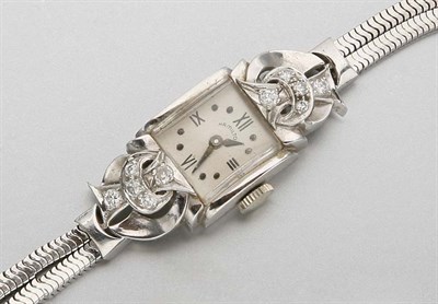 Lot 2363 - White Gold and Diamond Wristwatch