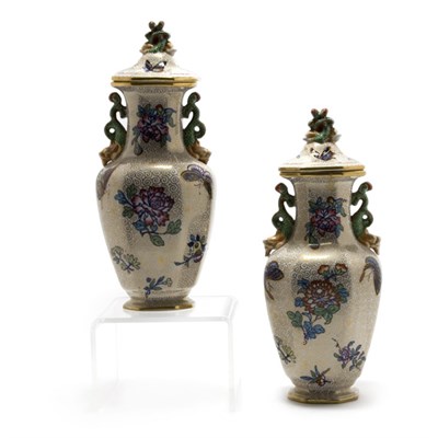 Lot 3408 - Pair of English Ironstone Covered Jars In the...