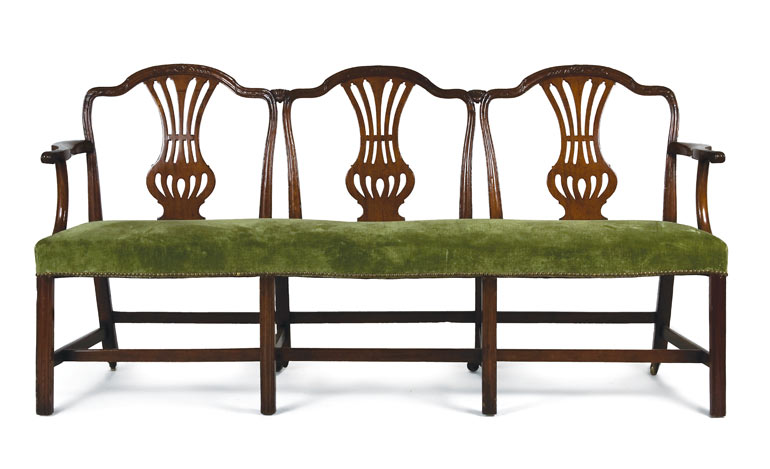 Lot 295 - George III Mahogany Triple Chair Back Settee...