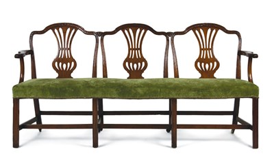 Lot 295 - George III Mahogany Triple Chair Back Settee...