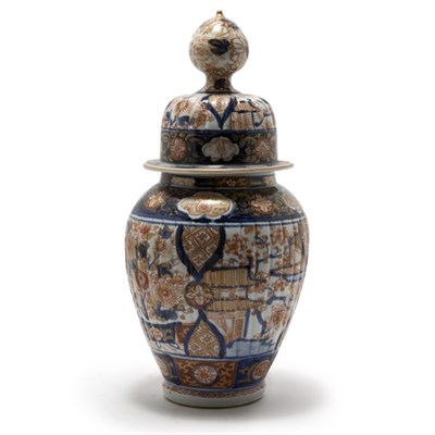 Lot 224 - Pair of Imari Porcelain Covered Jars Height 14...