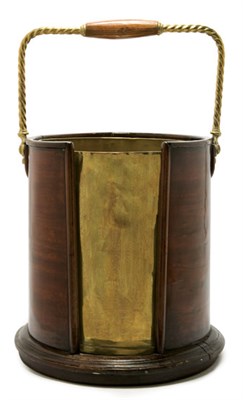Lot 317 - Victorian Brass and Mahogany Plate Bucket...