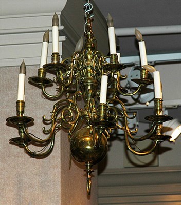 Lot 347 - Dutch Baroque Style Brass Twelve-Light...