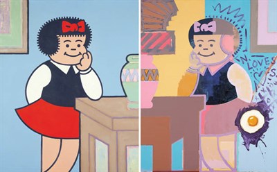 Lot 1093 - Joe Brainard American, 1942-1994 Nancy Diptych,...