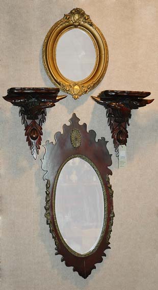 Lot 305 - Federal Style Parcel Gilt Mahogany Mirror;...
