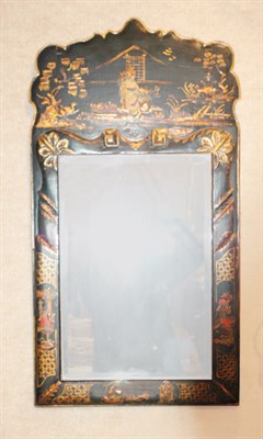 Lot 3223 - Chinoiserie Decorated Lacquered Mirror Height...