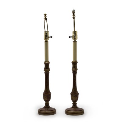 Lot 258 - Pair of Chinoiserie Decorated Red Painted...