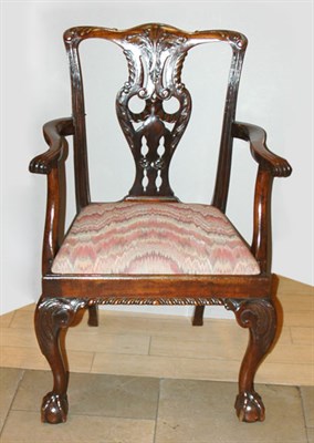 Lot 495 - George III Style Mahogany Open Armchair