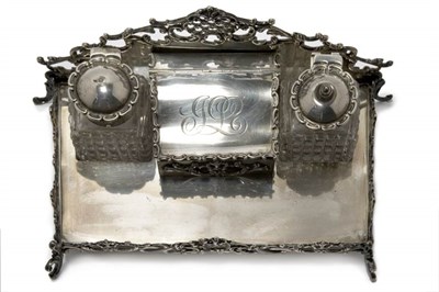 Lot 3322 - Gorham Sterling Silver Inkstand Approximately...