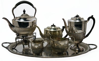 Lot 309 - George III Style Silver Plated Six-Piece Tea...