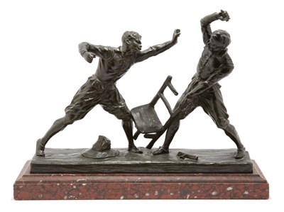 Lot 4214 - Bronze Group of Two Fighters After a model by...