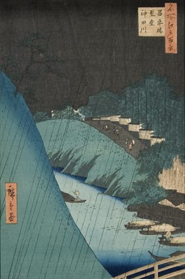 Lot 28 - Hiroshige 19th Century Three framed woodblock...