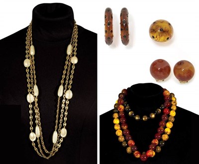 Lot 148 - Group of  Kenneth Jay Lane and Other Faux Tortoise Jewelry