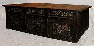 Lot 1371 - Carved Oak Cassone Height 21 inches, width 6...