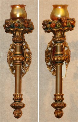 Lot 1446 - Pair of Italian Baroque Patinated-Metal Wall...