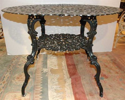 Lot 1359 - Black Painted Metal Circular Garden Table...