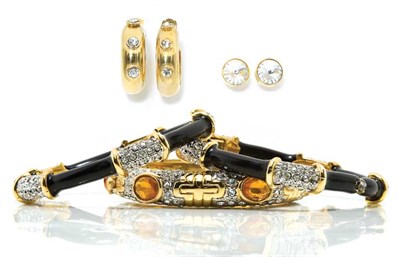 Lot 132 - Three Kenneth Jay Lane Hinged Bangles
