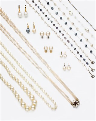 Lot 3 - Pair of "Princess Diana" Faux Pearl Drop Earrings and Other Faux Pearl Jewelry